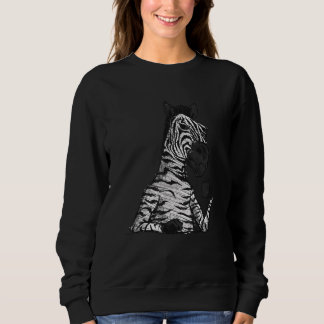 Zebra Coffee Drinker White Sweatshirt