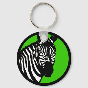 zebra. color customizable circle. keychain