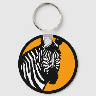 zebra. color customizable circle. keychain