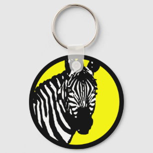 zebra. color customizable circle. keychain