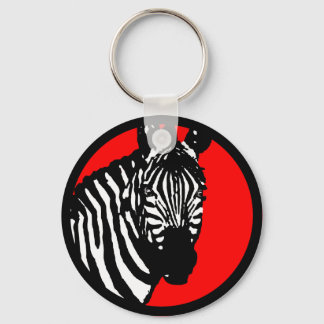 zebra. color customizable circle. keychain