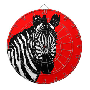 zebra (color customizable) dartboard with darts