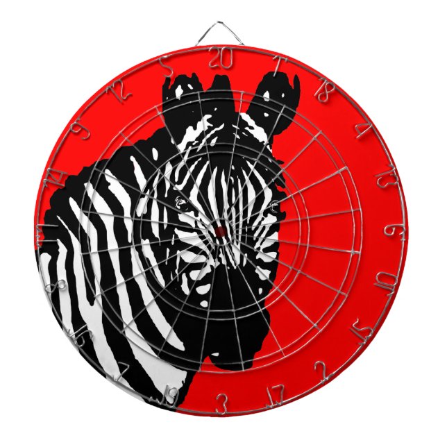 zebra (color customizable) dartboard with darts (Front)