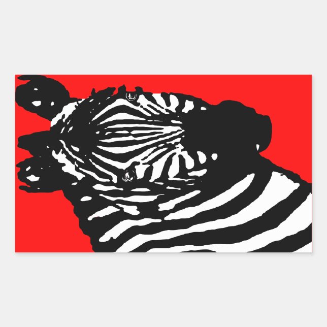 zebra. color customizable. rectangular sticker (Front)