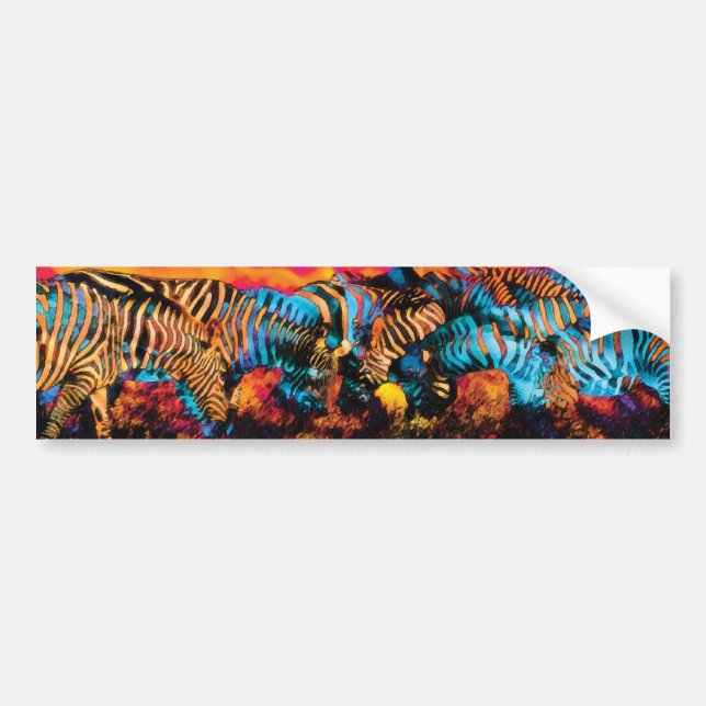 Zebra Colors art Bumper Sticker (Front)