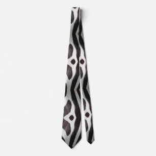 Zebra Colors Fur Look Black and White Pattern Neck Tie