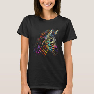 Zebra Colourful  Animal Zoo Animal T-Shirt