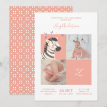 Zebra Confetti• Alphabet Monogram Cute Baby Shower