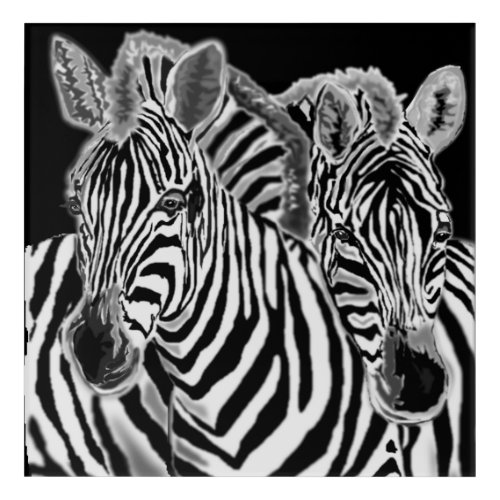 Zebra Couple Acrylic Print Family
