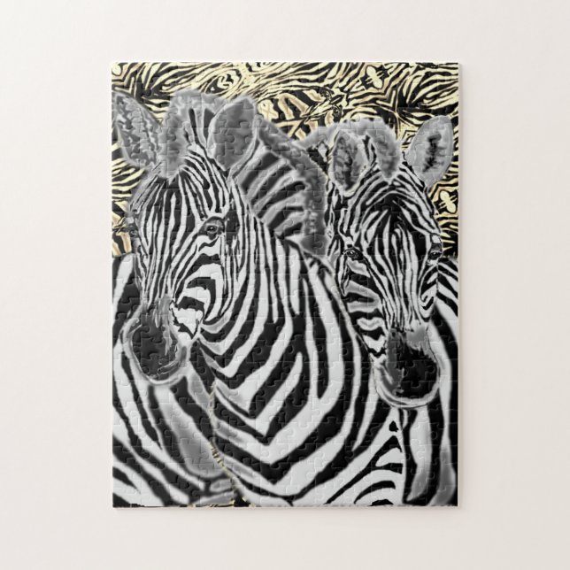 Zebra Couple Jigsaw Puzzle (Vertical)