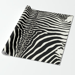 Zebra Cowhide Print black and white wrapping paper