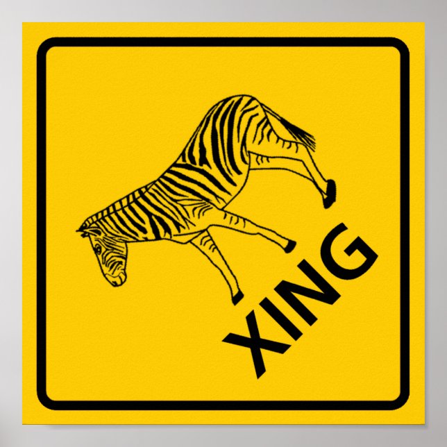 Zebra Crossing Highway Sign (Front)