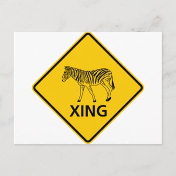 Zebra Crossing Highway Sign Postcard by wesleyowns at Zazzle