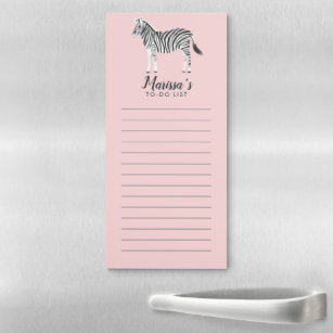 Zebra Custom Grocery Shopping To-DO List Magnetic Notepad