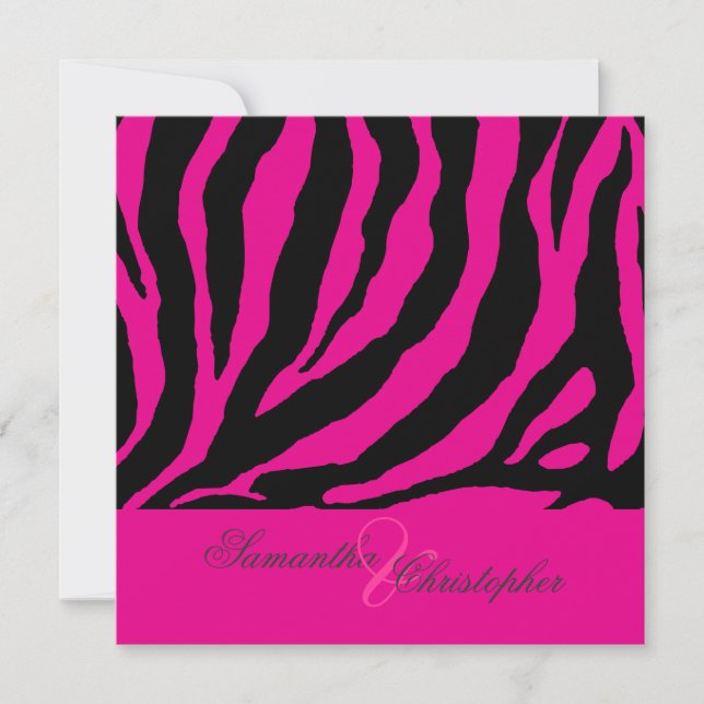 zebra/Customizable background color Invitation (Front)