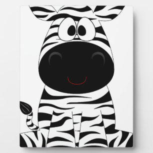 Zebra Cute Animal Stripes Jungle Safari Whimsical Plaque