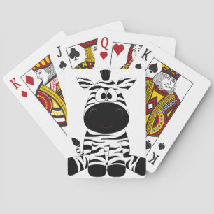 Zebra Cute Animal Stripes Jungle Safari Whimsical Poker Cards