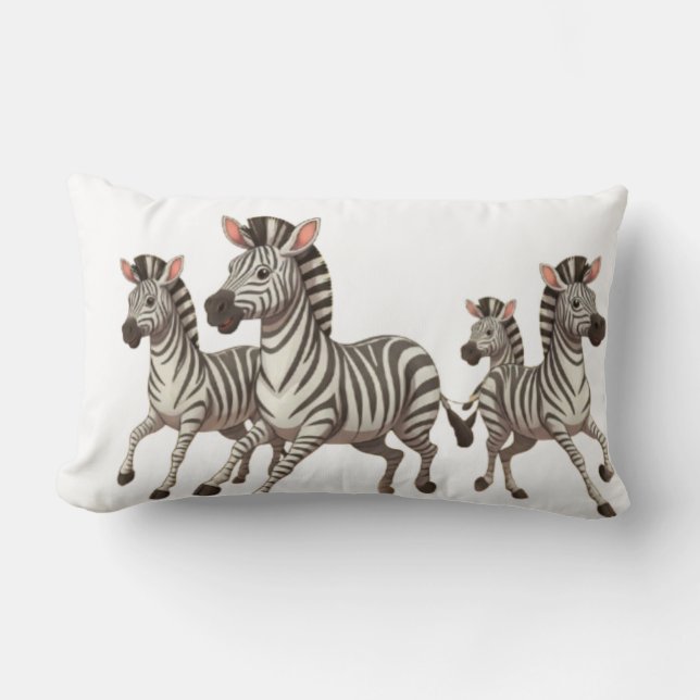 Zebra Dash: Savannah Adventures Lumbar Pillow (Front)