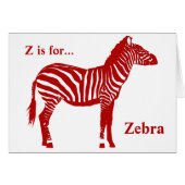 Zebra - Deep Red and White Cards (Front Horizontal)