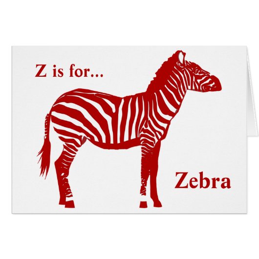 Zebra - Deep Red and White Cards (Front Horizontal)
