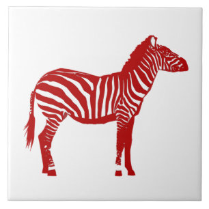 Zebra - Deep Red and White Tile