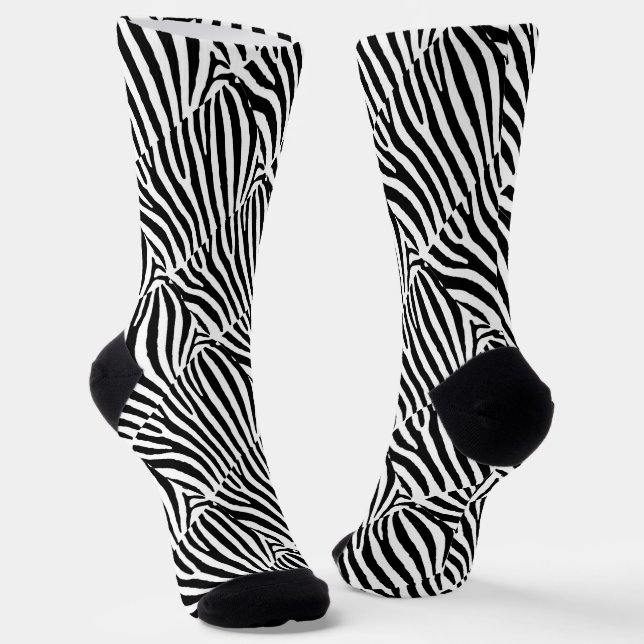 Zebra Design on  Socks (Angled)