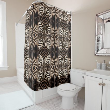 Zebra design shower curtain