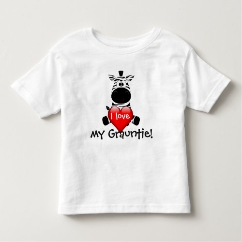 Zebra design with I love my grauntie Toddler T_shirt