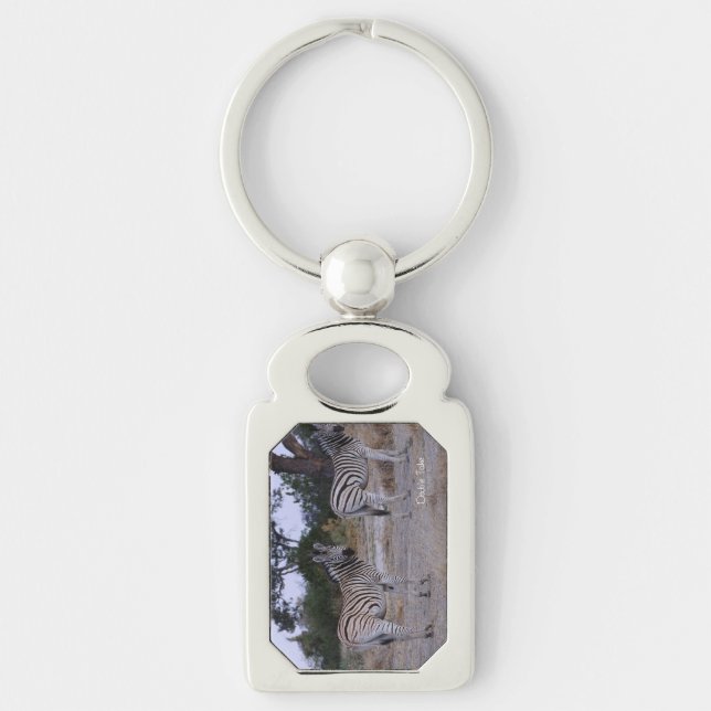 Zebra Double Take Photo Keychain (Front)