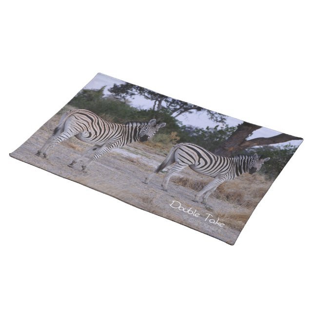 Zebra Double Take Photo Placemat (On Table)
