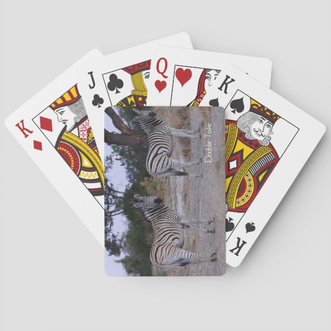 Zebra Double Take Photo Poker Cards (Back)