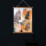 Zebra Earth Tones Modern Abstract Pop Art Hanging  Hanging Tapestry<br><div class="desc">Modern abstract wall hanging with zebra animals and organic shapes in pop art portrait style.  Cool mixed media design in earth tones of golden sand beige burnt orange and green.</div>