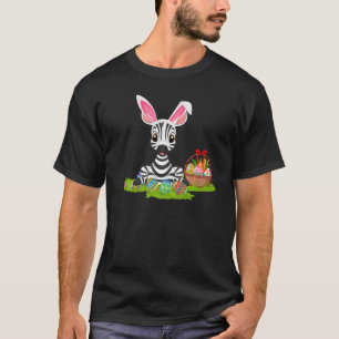 Zebra Easter Egg Hunting Bunny Zebra Easter Sunday T-Shirt