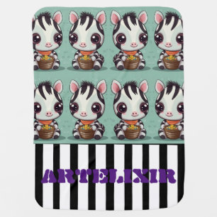 Zebra Eating Print Baby Blanket