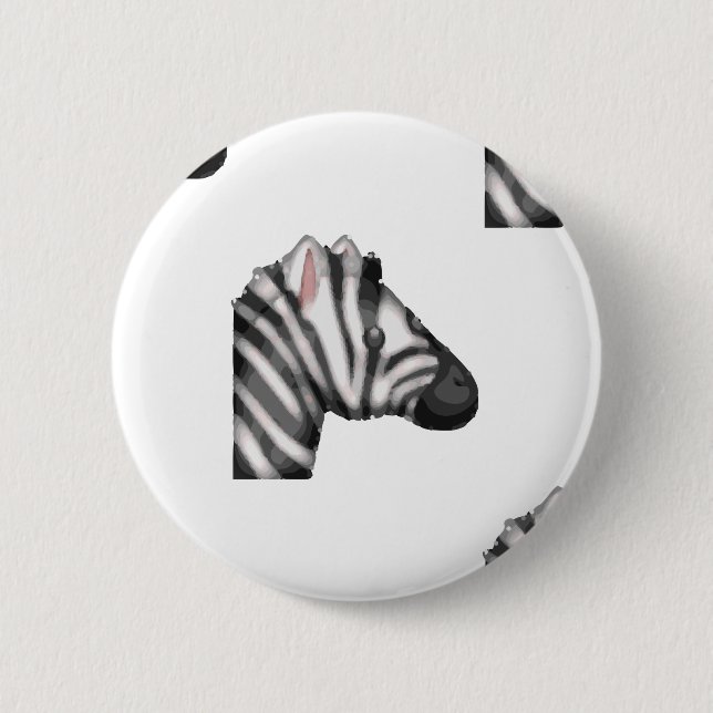 zebra emoji pinback button (Front)