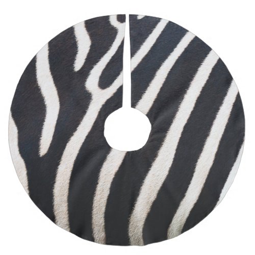 Zebra Essence Authentic Skin Pattern Brushed Polyester Tree Skirt