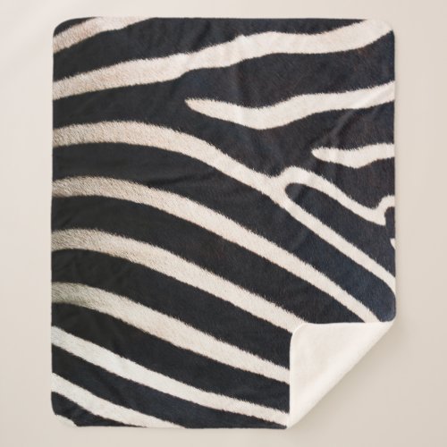 Zebra Essence Authentic Skin Pattern Sherpa Blanket