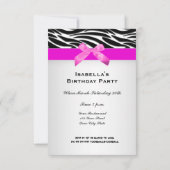 Zebra Event Invitation Pink (Back)