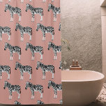 Zebra Exotic Animal Pattern Blush Pink Shower Curtain at Zazzle