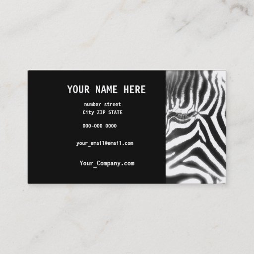 Customizable ZEBRA EYE Business  Card Business Card