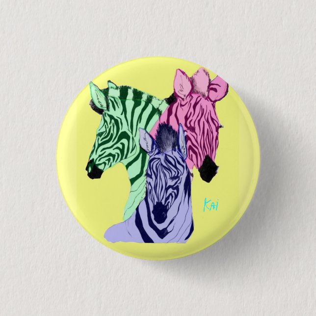 Zebra Eyesore Button (Front)