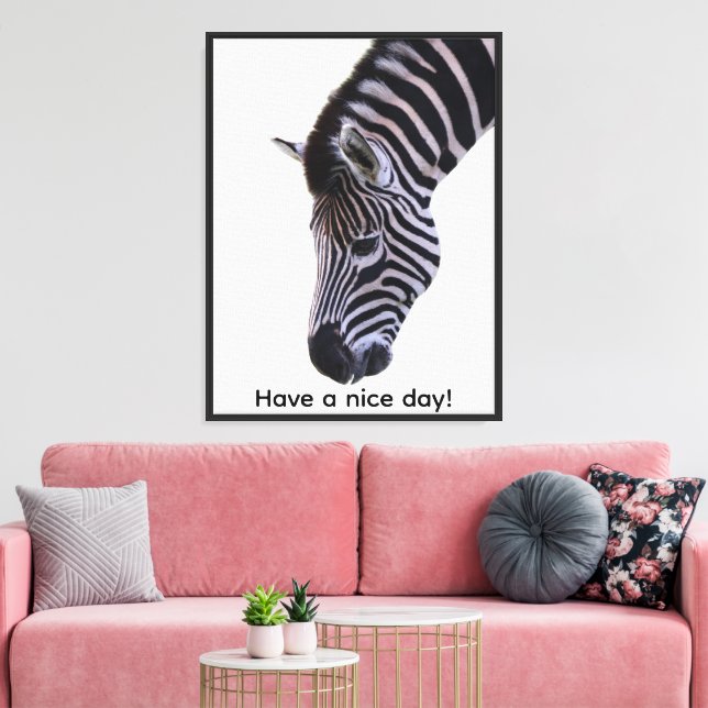 Zebra Face | Black & White Wall Art Text (Insitu(LivingRoom))