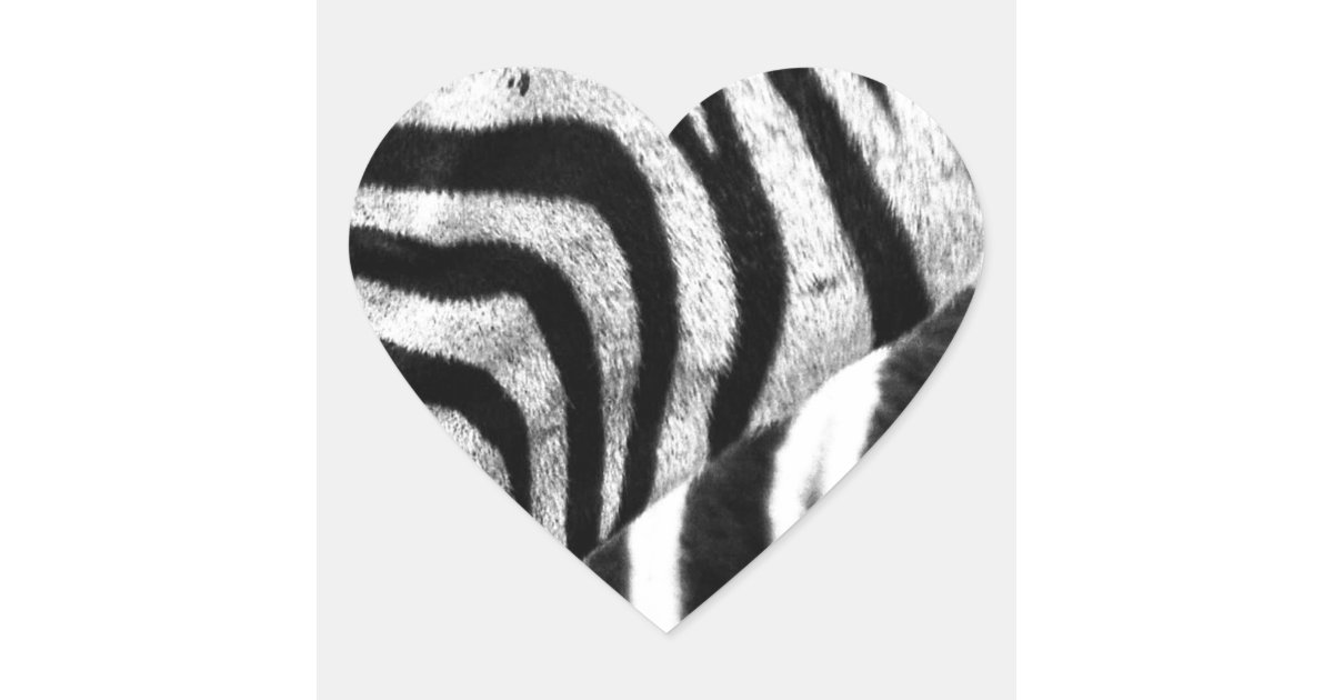 Zebra Face Heart Sticker | Zazzle