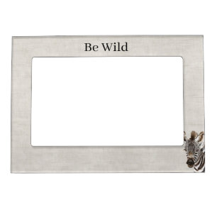 Zebra Face Safari Animal Faux Linen Magnetic Frame