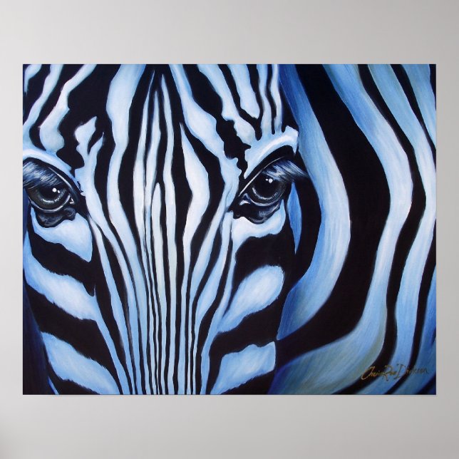 Zebra Face Wildlife Art Print (Front)