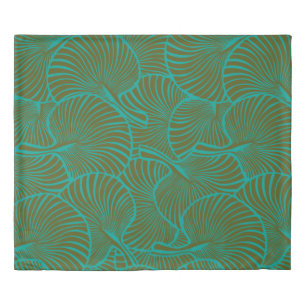 Zebra Fan Palm Hawaiian Tropical Green Reversible Duvet Cover