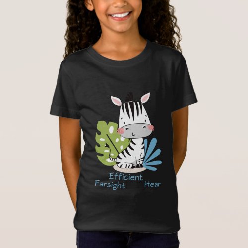 Zebra _ farsighted _ Educate kids T_Shirt