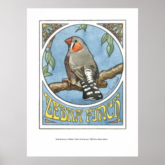 Zebra Finch Nouveau Poster (Front)