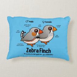 Zebra Finch Statistics Brushed Polyester Accent Pillow