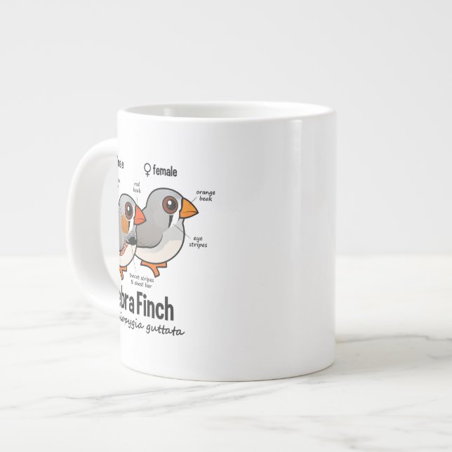 Zebra Finch Statistics Giant Coffee Mug (Front Left)